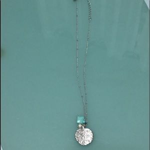 Lia Sophia leaf necklace with turquoise detail